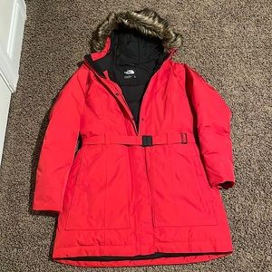 The North Face Brooklyn II Parka Sz XL Red EUC